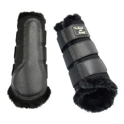Back On Track 3-D Mesh Splint Boots W/Fur - Black
